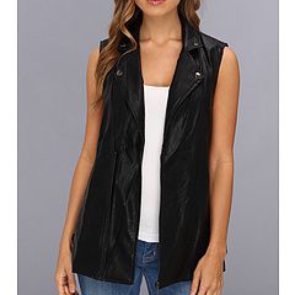 MINKPINK Faux (Vegan) Leather Moto Biker Vest